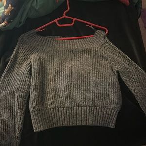 Grey hollister off the shoulder sweater